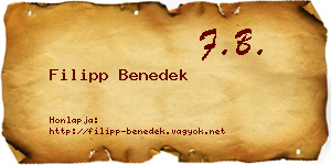 Filipp Benedek névjegykártya