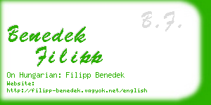 benedek filipp business card